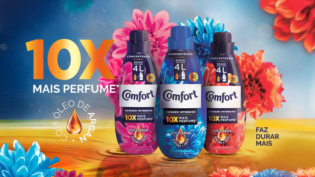 NOVO COMFORT COM 10x MAIS PERFUME E ÓLEO DE ARGAN bandeira